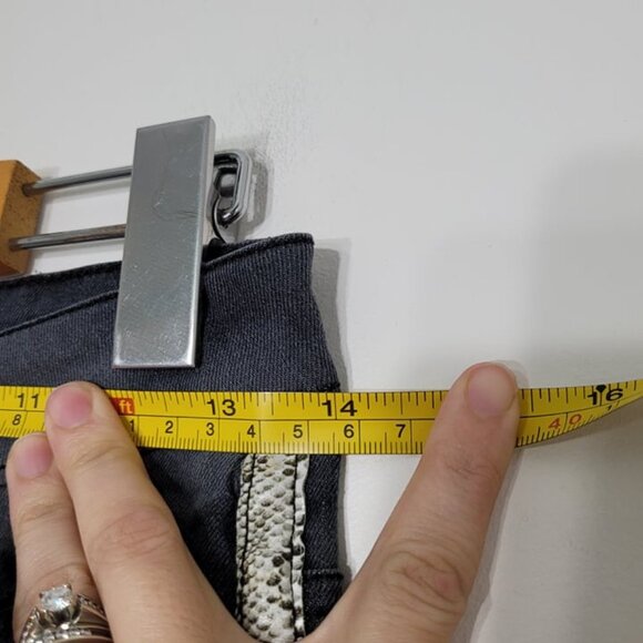 Eighty Two Charcoal Classic Snakeskin Trim "Shortie" Skinny Jeans Size 3 - Picture 11 of 11